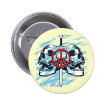 PEACE SIGN - SWORD AND SKULLS PIN