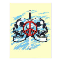 PEACE SIGN - SWORD AND SKULLS POST CARDS