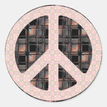 Peace Sign Trendy Round Sticker