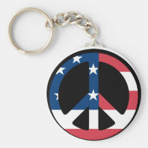 peace sign - u.s.a. flag keychains
