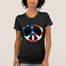 peace sign - u.s.a. flag t shirt