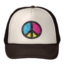 Peace Sign Vintage Mesh Hat