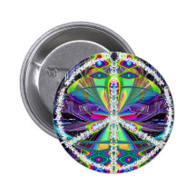Peace Sign White on coloured background button
