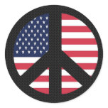 Peace Sign With American Flag Sticker