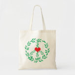 Peace Sign With Heart Centre Canvas Bags