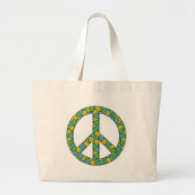 PEACE SIGN WITH VOLLEYBALLS TOTE BAGS