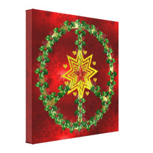 Peace Star Christmas Canvas Print