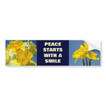Peace Starts with a Smile bumper stickers Daffodil