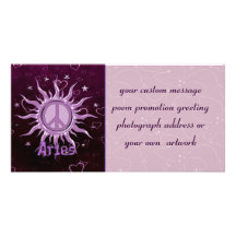 Peace Sun Aries Custom Photo Card