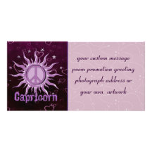 Peace Sun Capricorn Custom Photo Card