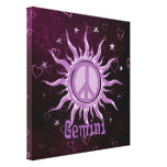 Peace Sun Gemini Stretched Canvas Prints