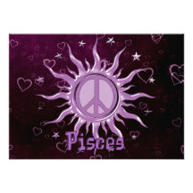 Peace Sun Pisces Personalized Announcements