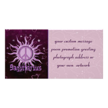Peace Sun Sagittarius Custom Photo Card