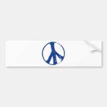 Peace symbol,blue bumper sticker