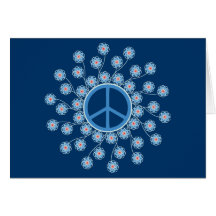Peace Symbol Flowers Cards