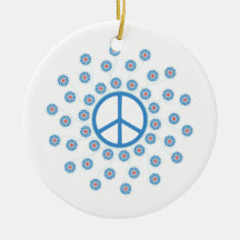Peace Symbol Flowers Ornaments