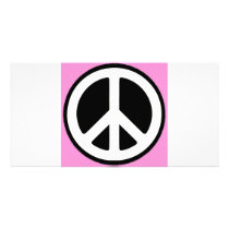 Peace Symbol  in Pink! Customized Photo Card