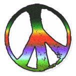 Peace Symbol in Rainbow Glitter stickers