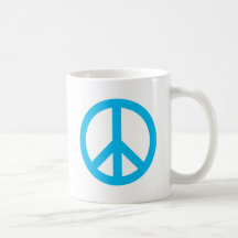 Peace Symbol - Light Blue Coffee Mug