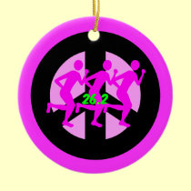 Peace symbol marathon ornaments