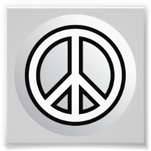 PEACE SYMBOL metallic silver grey grey black white Photo