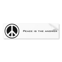 peace symbol, Peace is the answer Bumper Stickers