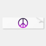 Peace Symbol Striped Dark Purple Bumper Sticker