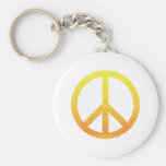 Peace Symbol Striped Yellow Keychains
