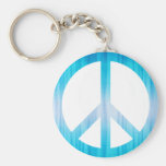 Peace Symbol Textured Light Blue Keychains