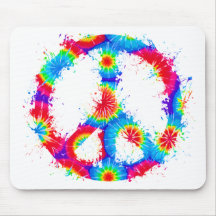 Peace Symbol Tie Dye Ink Mousepads