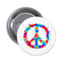 Peace Symbol Tie Dye Ink Pin