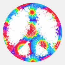 Peace Symbol Tie Dye Ink stickers