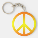 Peace Symbol Yellow Keychain