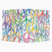 Peace Symbols Art 3 Ring Binder