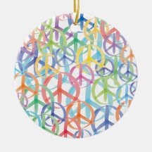 Peace Symbols Art Christmas Tree Ornaments