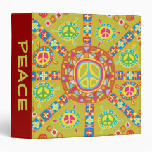 Peace Symbols Design 3 Ring Binder