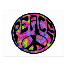 Peace - Tie Dyed Background Post Cards