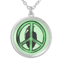 Peace & War (Green/Gun Metal Grey) Necklace