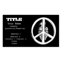 Peace & War (White) Business Card Template