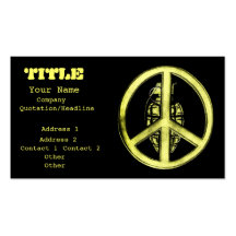 Peace & War (Yellow) Business Card Template
