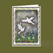 Peace White Doves Flying cards