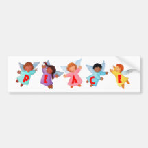 Peace  with Angels Bumper Stickers