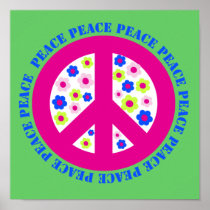 PEACE WITH FLOWERS PRINT