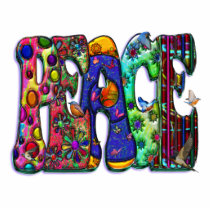Peace Word Art Birds and Butterflies Acrylic Cut Out