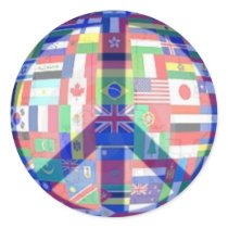 Peace & World Flags Sticker