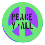 Peace Y'All Round Sticker