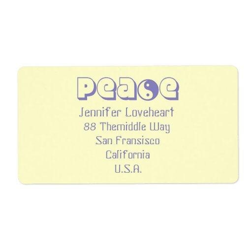 Peace/Yin Yang-Address Label