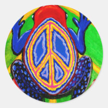 peacefrogz round stickers