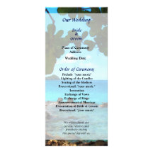 Peaceful Beach St. Thomas Wedding Program Custom Rack Cards