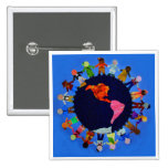 Peaceful Children around the World Button